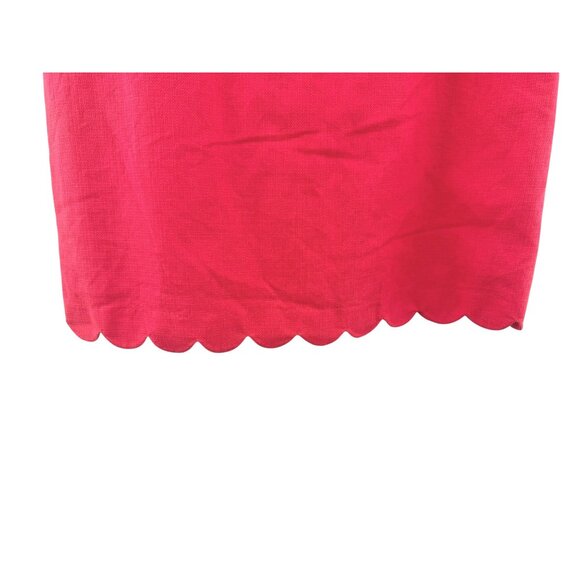 J. Crew Pink Basketweave Scalloped Hem Sheath Dress Size‎ 12 Cotton Summer Party - Picture 6 of 9